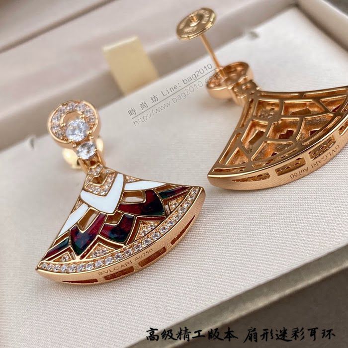 Bvlgari飾品 寶格麗V金鍍咪金新款時尚裙子迷彩耳環  zgbq3315